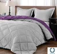 Elegant 200 GSM Microfibre Comforter Siglh. Bed for Winter | Luxurious Quilt Blanket Double Bed | Soft Microfiber Qulits AC Comforters | Size 90X60 Inch  Purple - Free Size, Purple,  Cotton, Pack of1